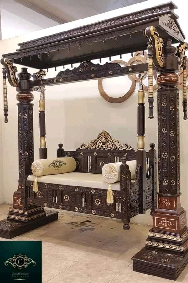 Royal Chinioti Canopy Wooden Swing (Jhula) — view 1